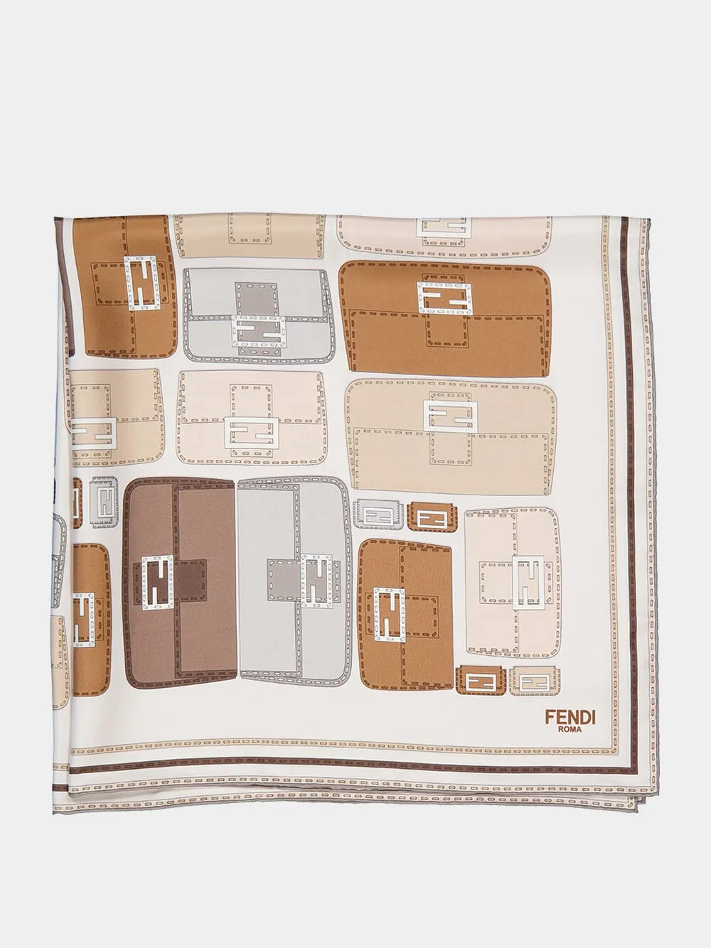 Beige Silk Baguette Foulard