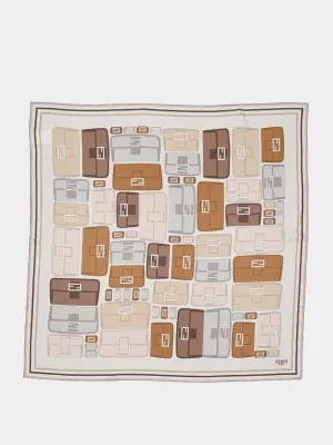 Beige Silk Baguette Foulard