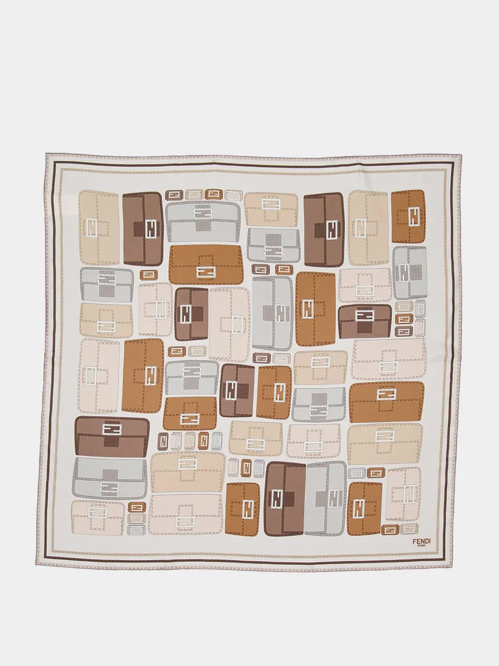 Beige Silk Baguette Foulard