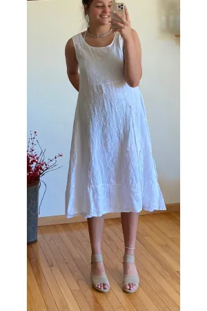 Bella Amore' - White Linen Dress - 2195