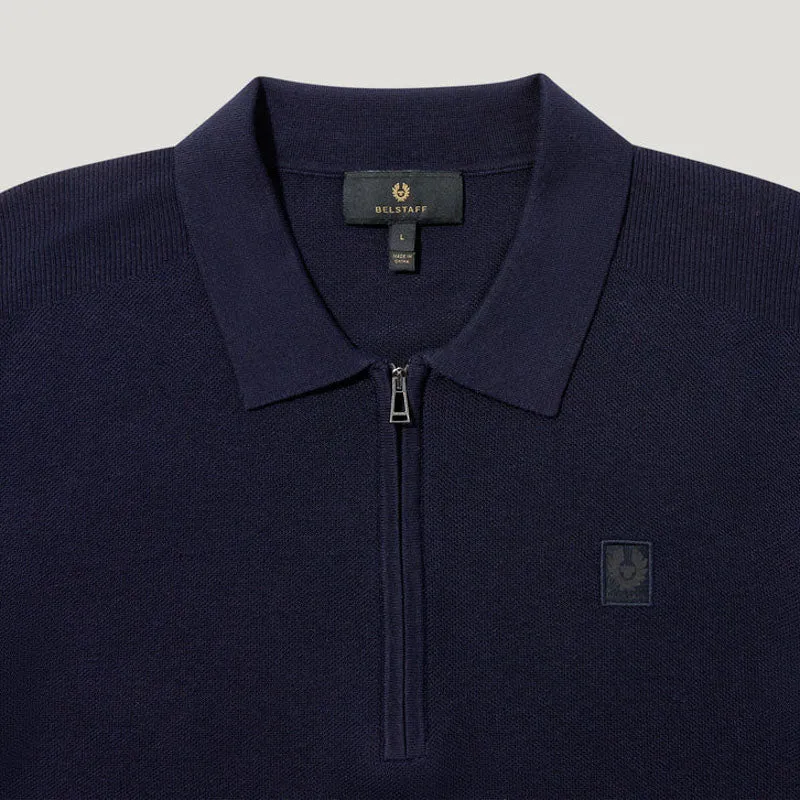 BELSTAFF Drift Knitted Polo in Dark Ink
