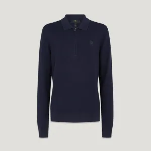 BELSTAFF Drift Knitted Polo in Dark Ink