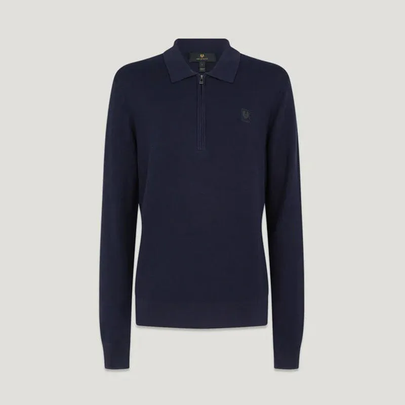 BELSTAFF Drift Knitted Polo in Dark Ink