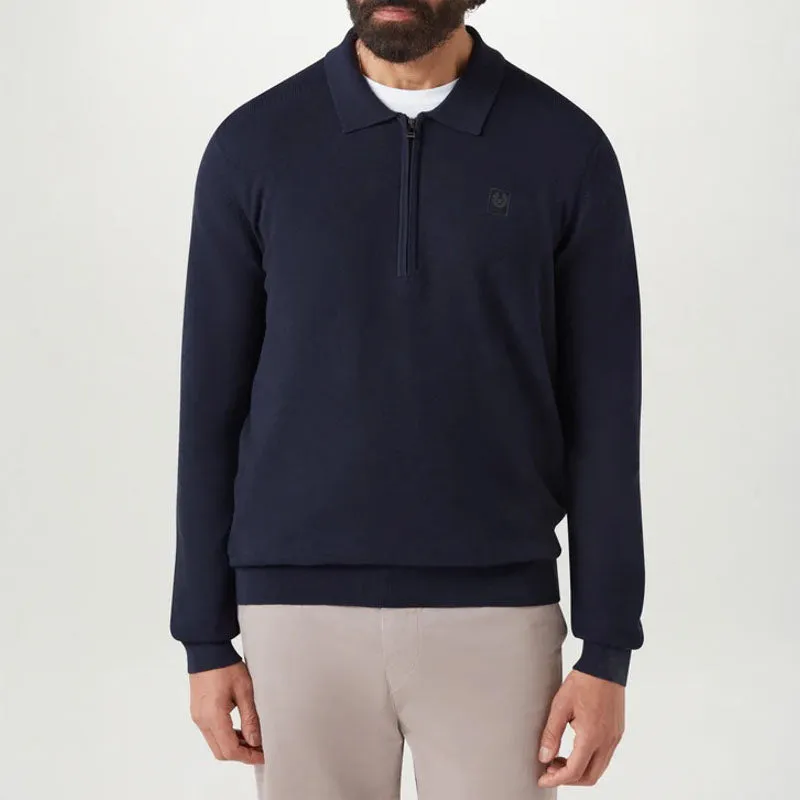 BELSTAFF Drift Knitted Polo in Dark Ink