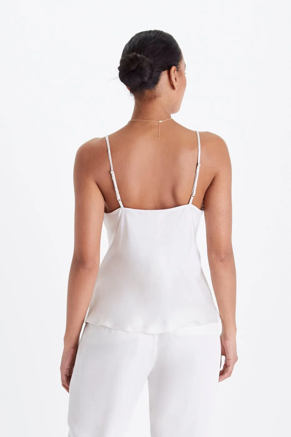 Bias Cut Lightweight TENCEL™ Modal Vegan Silk Camisole | Snow White
