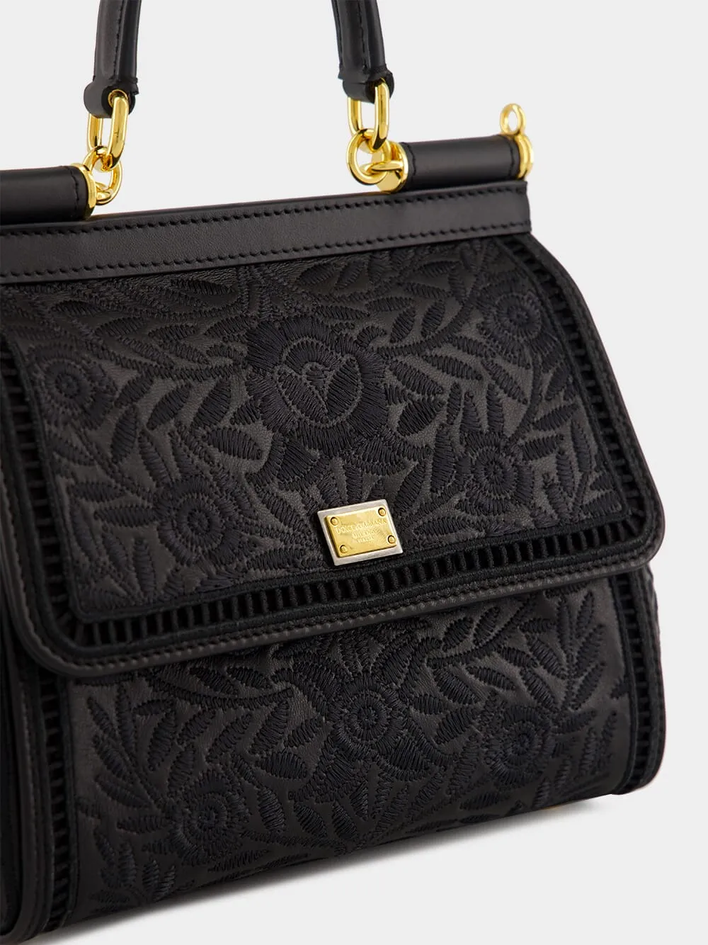 Black Medium Sicily Nappa Handbag