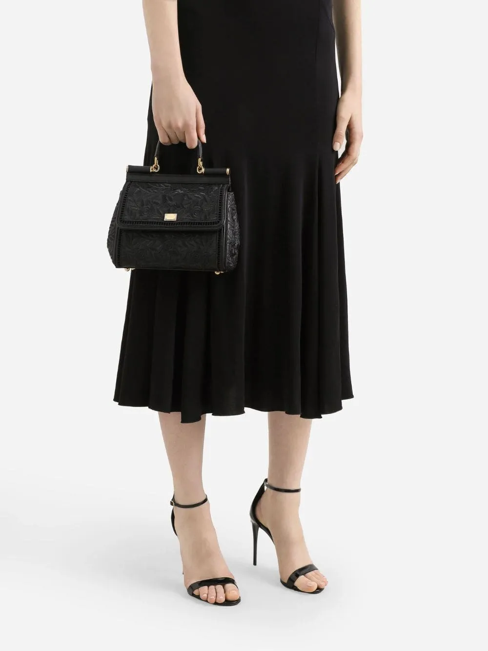 Black Medium Sicily Nappa Handbag