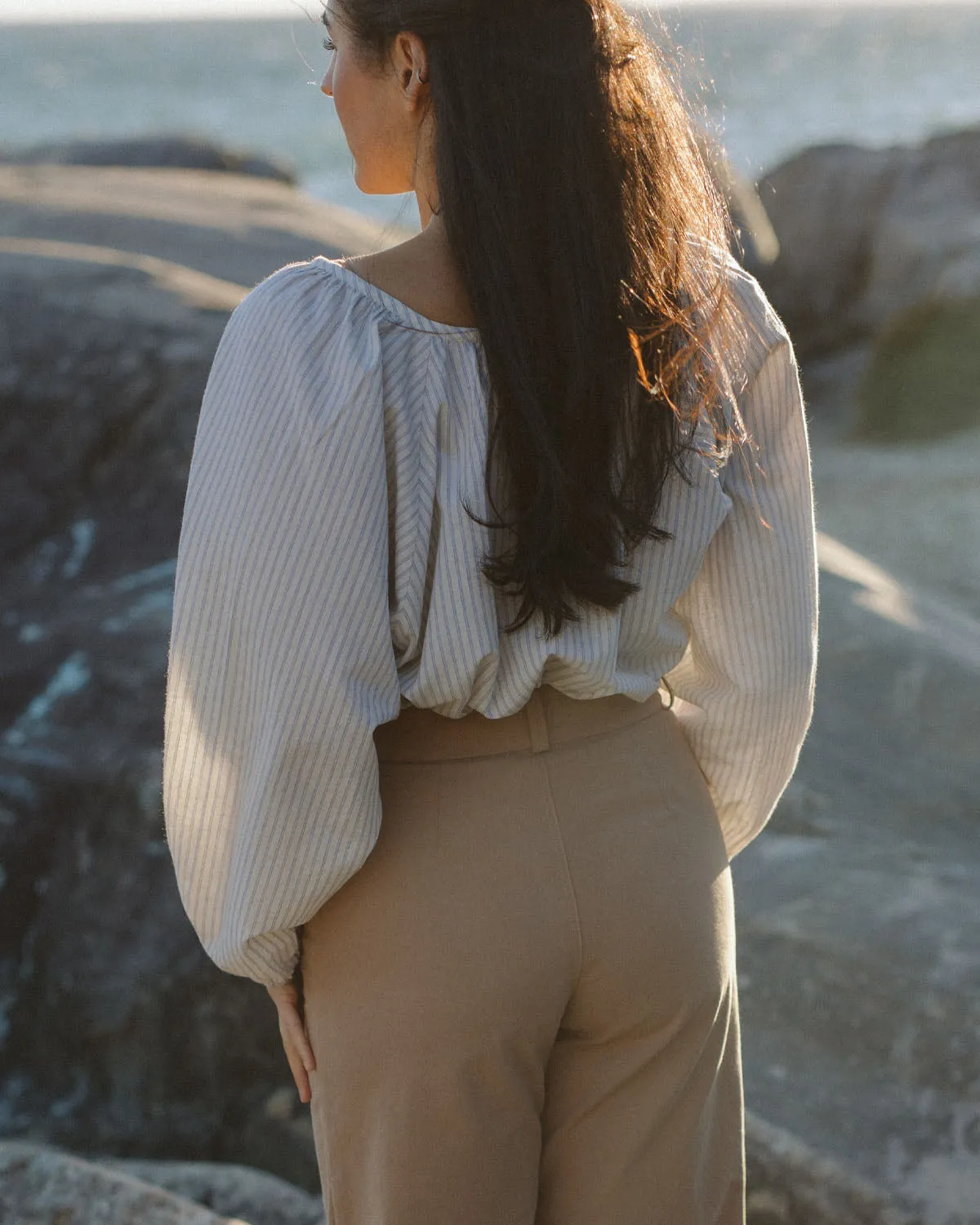Blossom Blouse | Misty Stripe