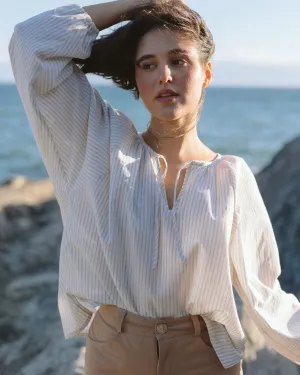 Blossom Blouse | Misty Stripe
