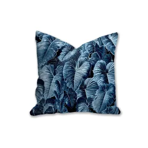 Blue monstera leaves pillow, modern Interior decor, home decor, pillow cover and insert, accent cushion, tropical, home accessory, accent