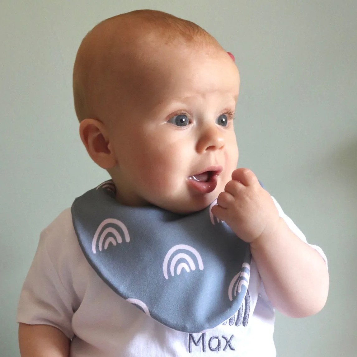 Blue Rainbow Waterproof Dribble Bib