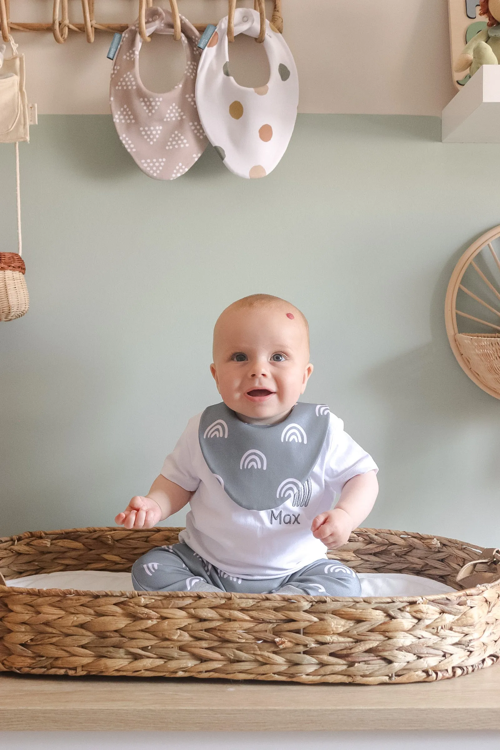 Blue Rainbow Waterproof Dribble Bib