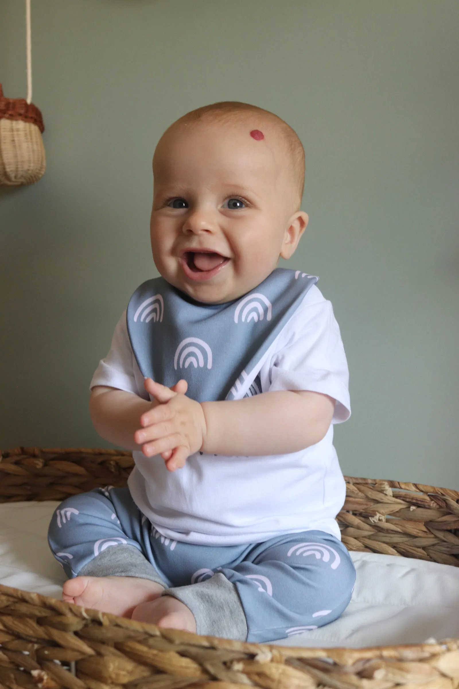 Blue Rainbow Waterproof Dribble Bib