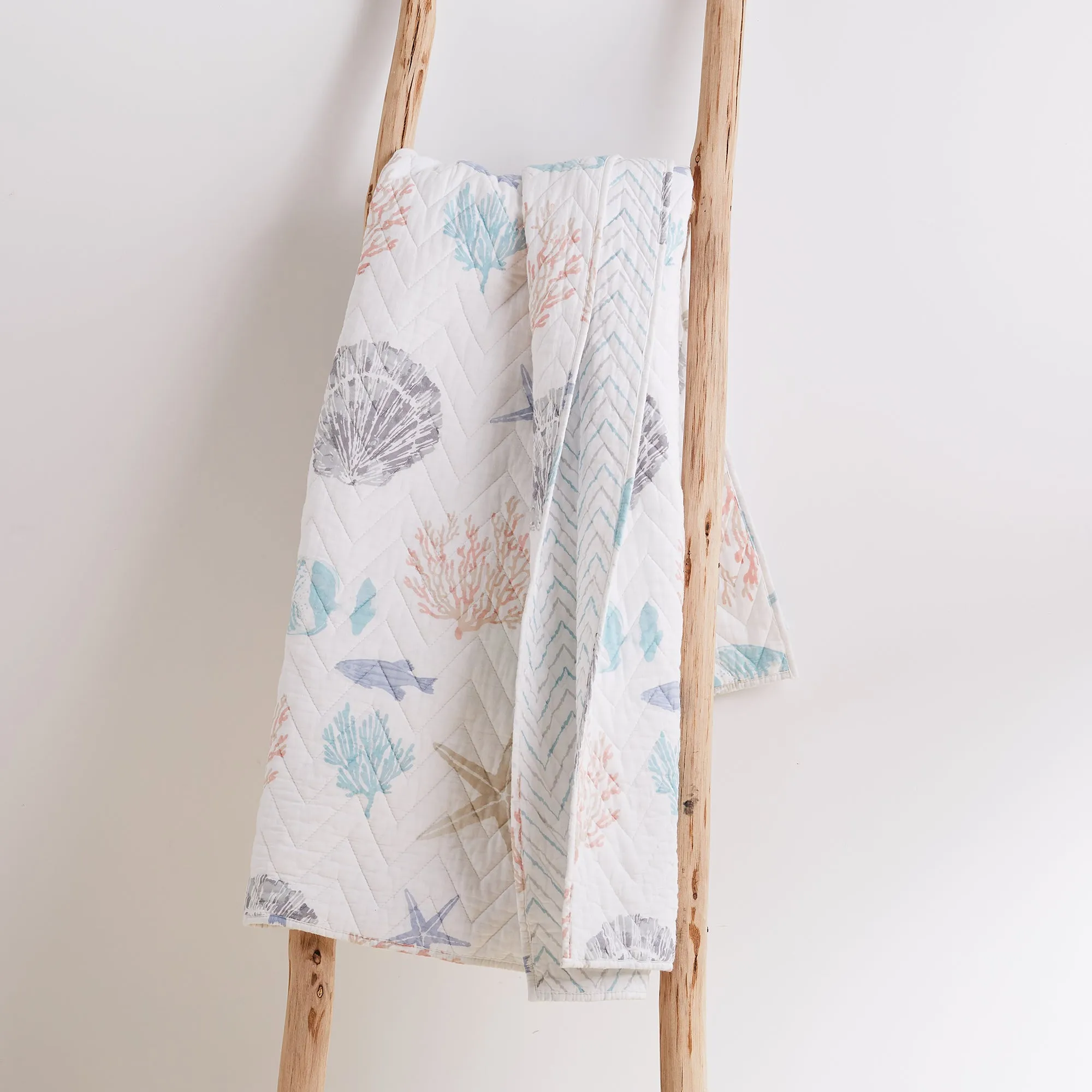 Blue Sea Quilted Throw