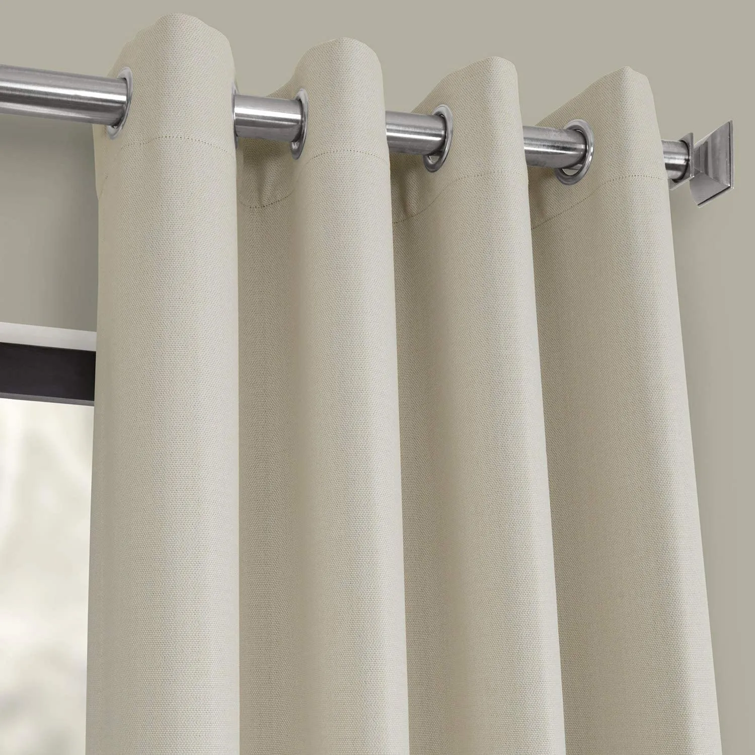 Brand new BOCH-LN1856-96-GR Faux Linen Grommet Blackout Curtains, Each panel is 50 X 96, Birch! Winner can purchase 1 more set at winning bid! Retails $134 W/tax for set!