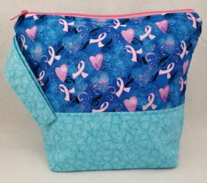 Breast Cancer Ribbon - Project Bag - Small
