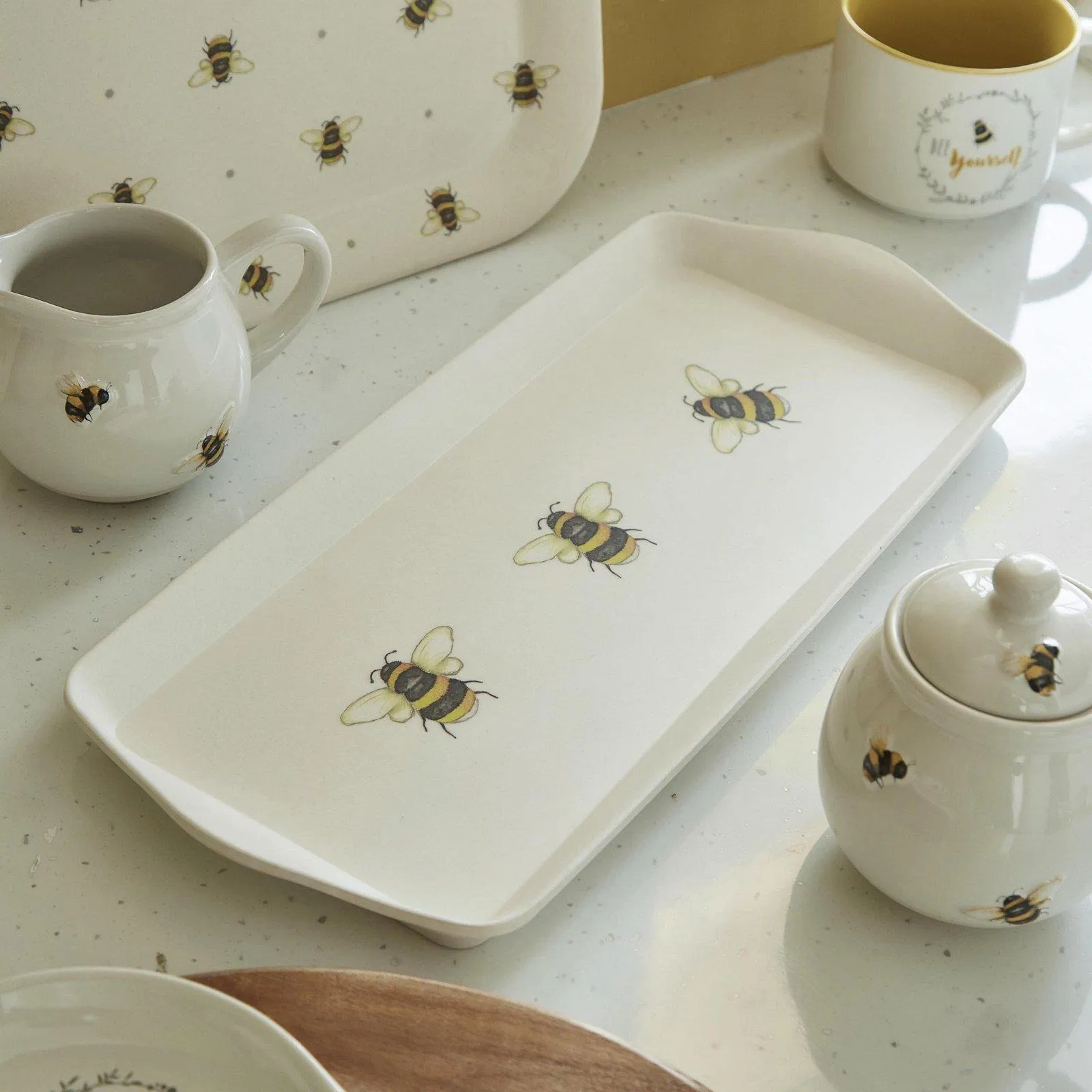 Bumble Bees Bamboo Tray