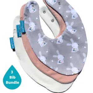 Bunny Rabbit Bundle of 3 Waterproof Dribble Bibs