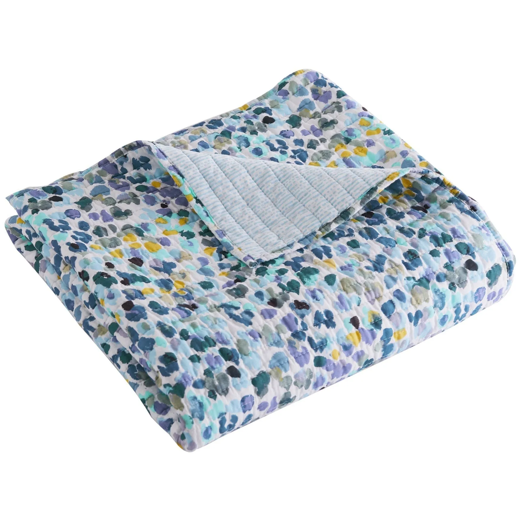 Calico Blue Quilted Throw