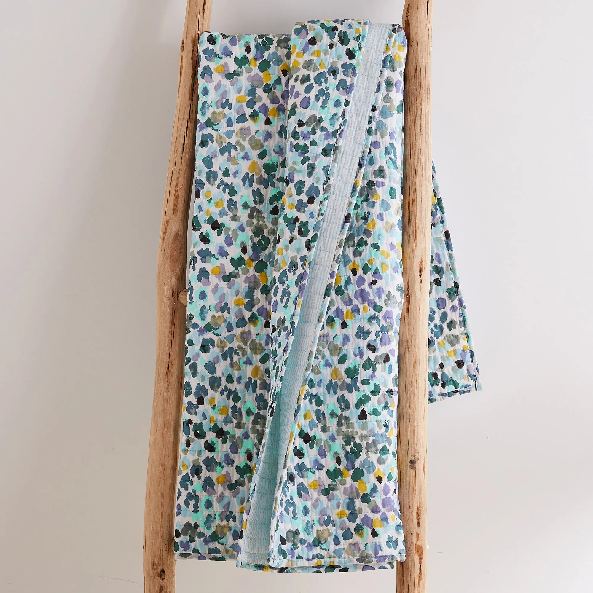 Calico Blue Quilted Throw