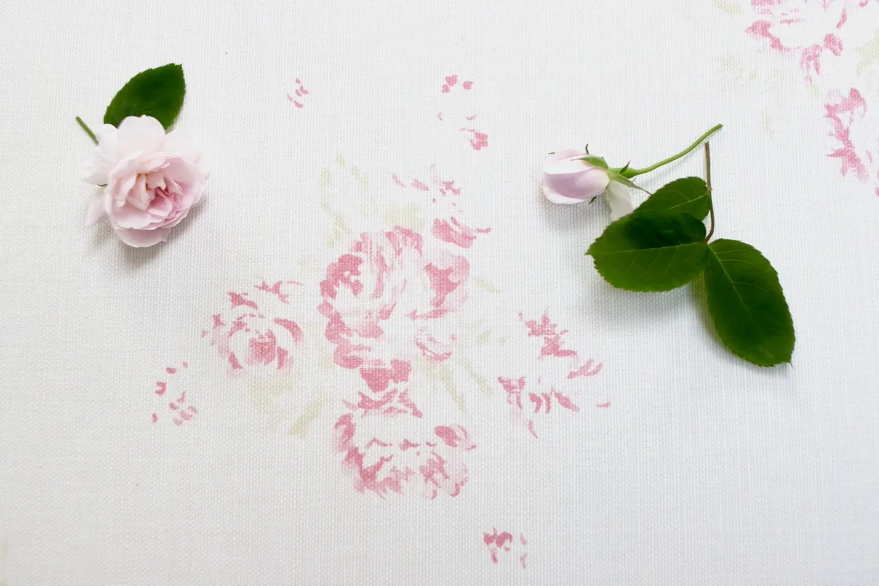 Camille - Antique Rose on Oyster Linen