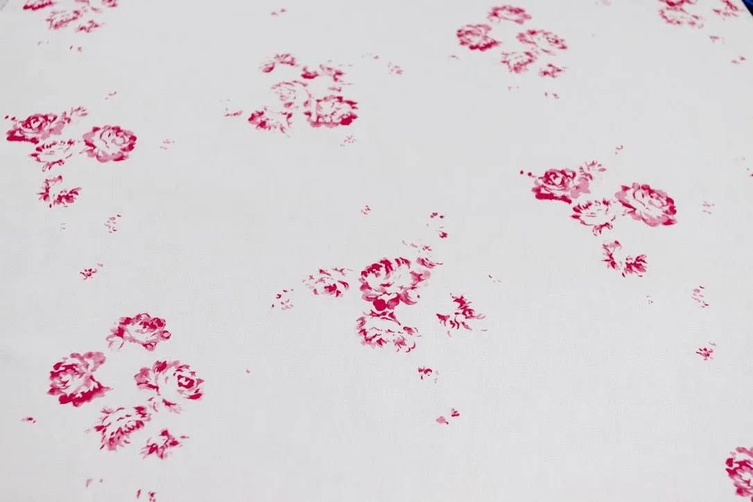 Camille - Cerise on Oyster Linen