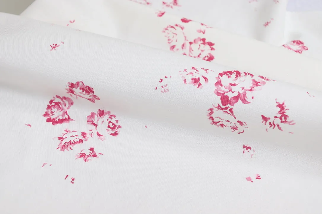 Camille - Cerise on Oyster Linen