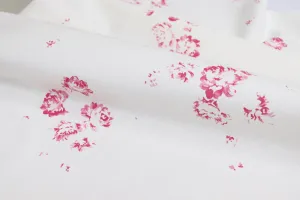 Camille - Cerise on Oyster Linen