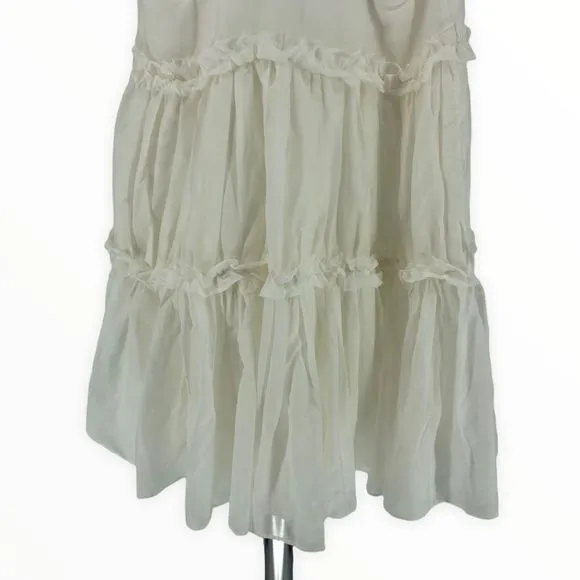 Cami NYC Sky White Mini Dress Ruffle Trim B Neck Racerback size XS NWT