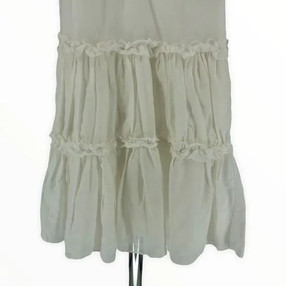 Cami NYC Sky White Mini Dress Ruffle Trim B Neck Racerback size XS NWT