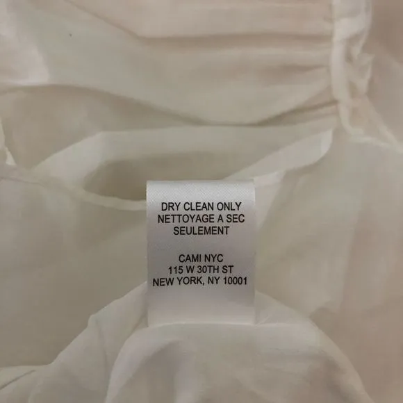 Cami NYC Sky White Mini Dress Ruffle Trim B Neck Racerback size XS NWT