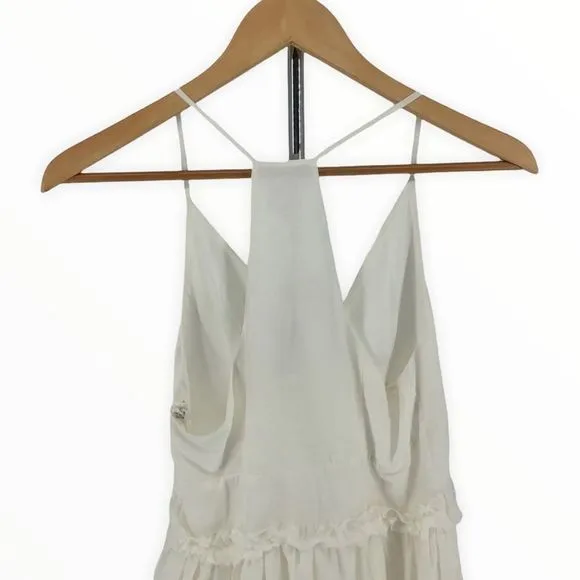 Cami NYC Sky White Mini Dress Ruffle Trim B Neck Racerback size XS NWT