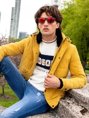 Camla Barcelona Yellow Puffer Jacket For Men
