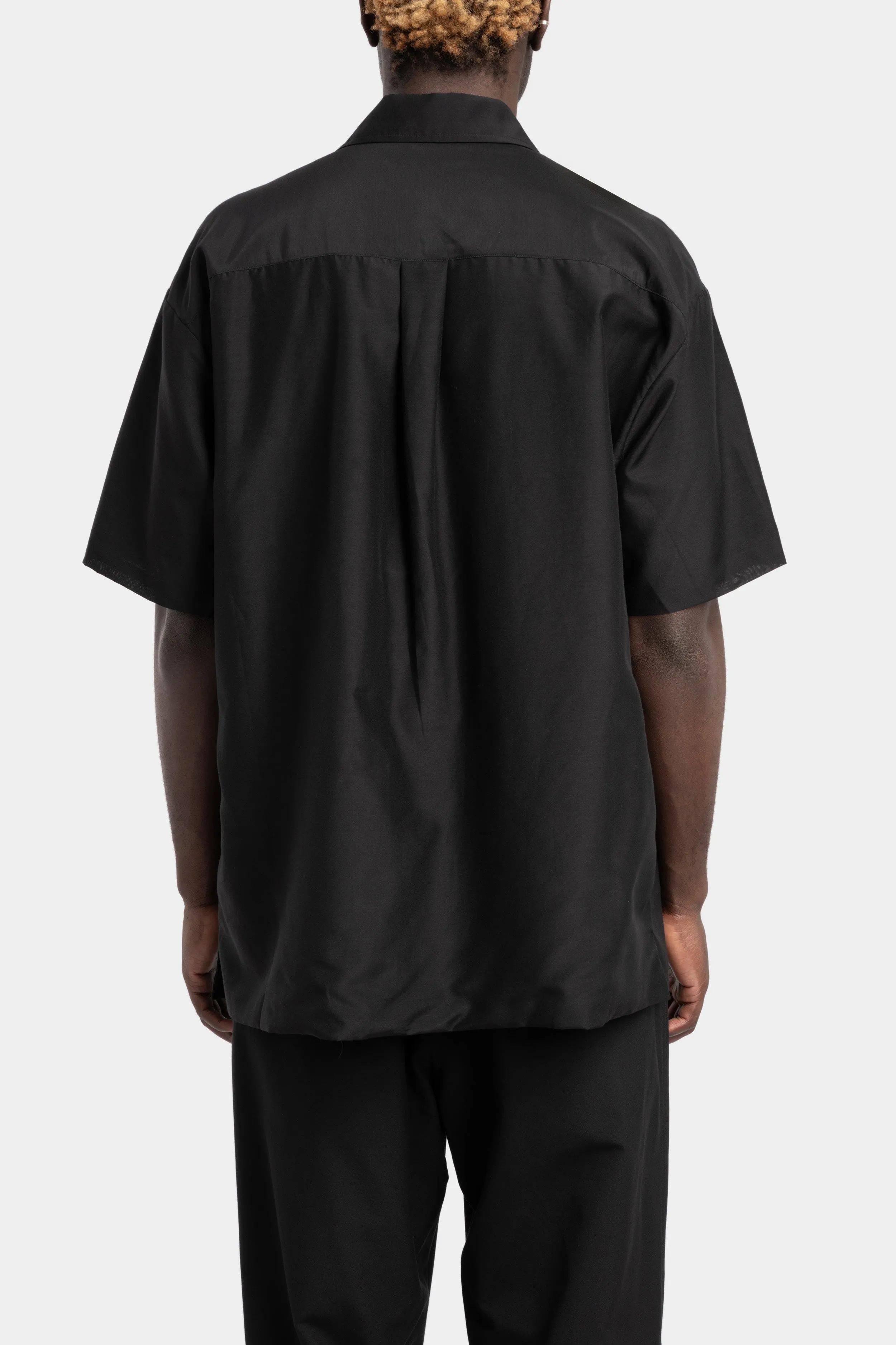 Camp collar silk blend shirt