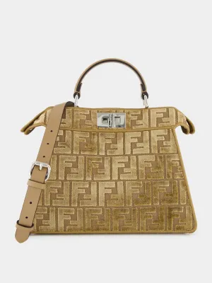 Cappuccino Peekaboo ISeeU Small FF Velvet Bag