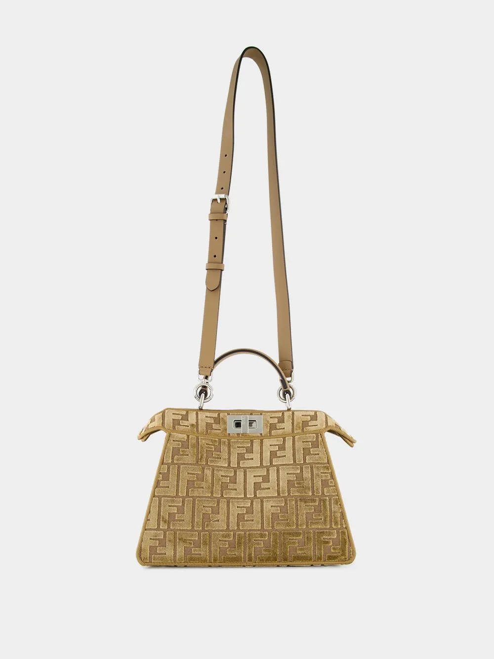 Cappuccino Peekaboo ISeeU Small FF Velvet Bag