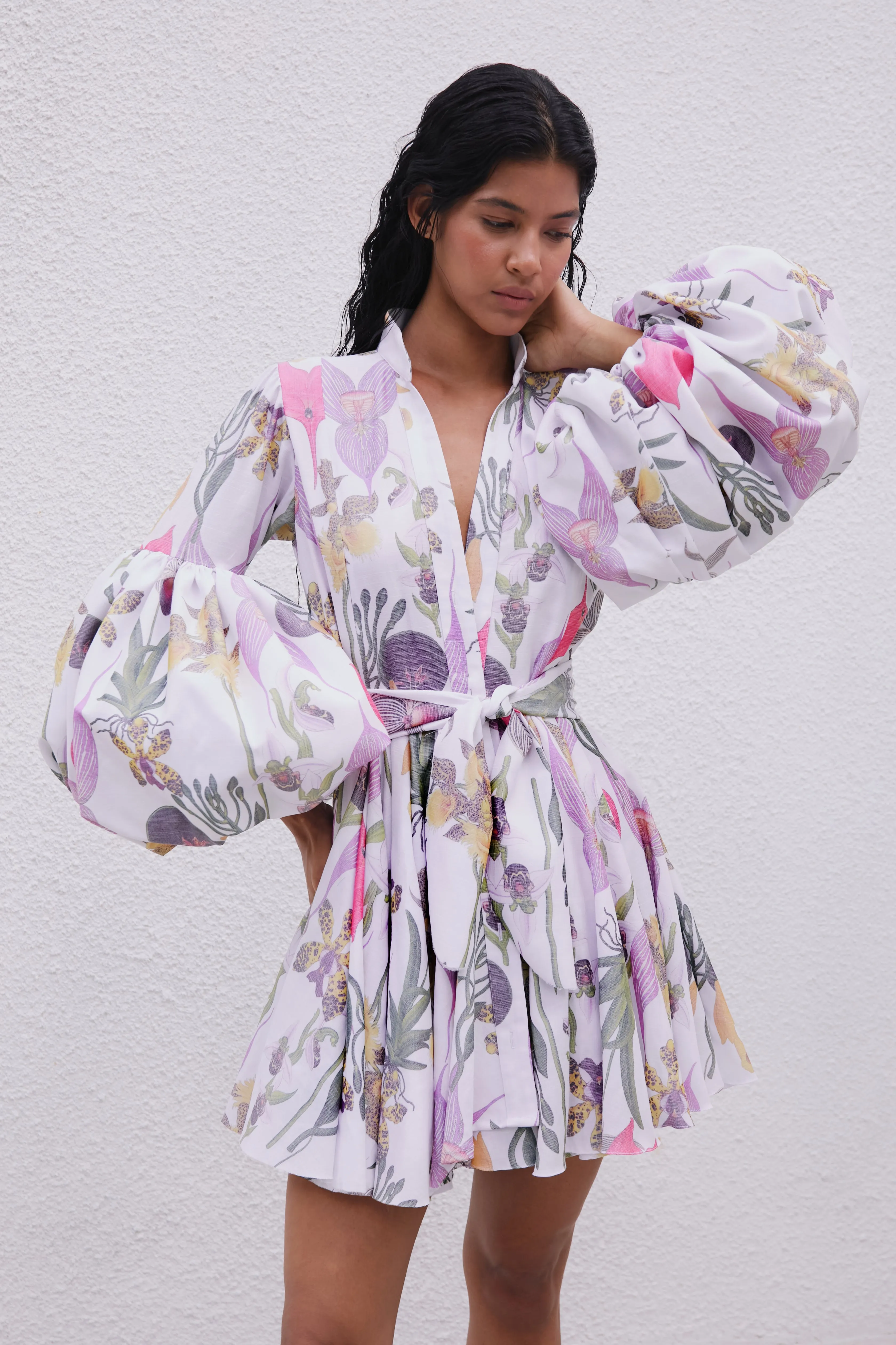 CARTA Y LETRA DRESS IN BOTANICA WHITE PRINT