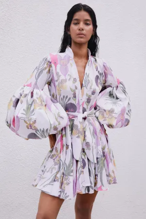 CARTA Y LETRA DRESS IN BOTANICA WHITE PRINT