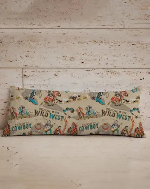 Cattle Drive Quilted Lumbar Pillow - Linen