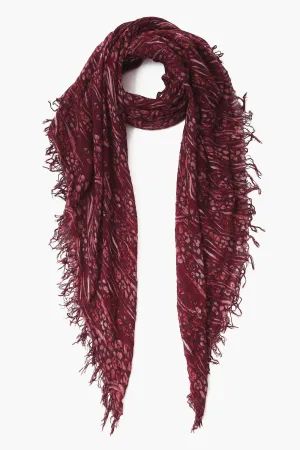 chan luu cashmere and silk tawny port animal printed scarf