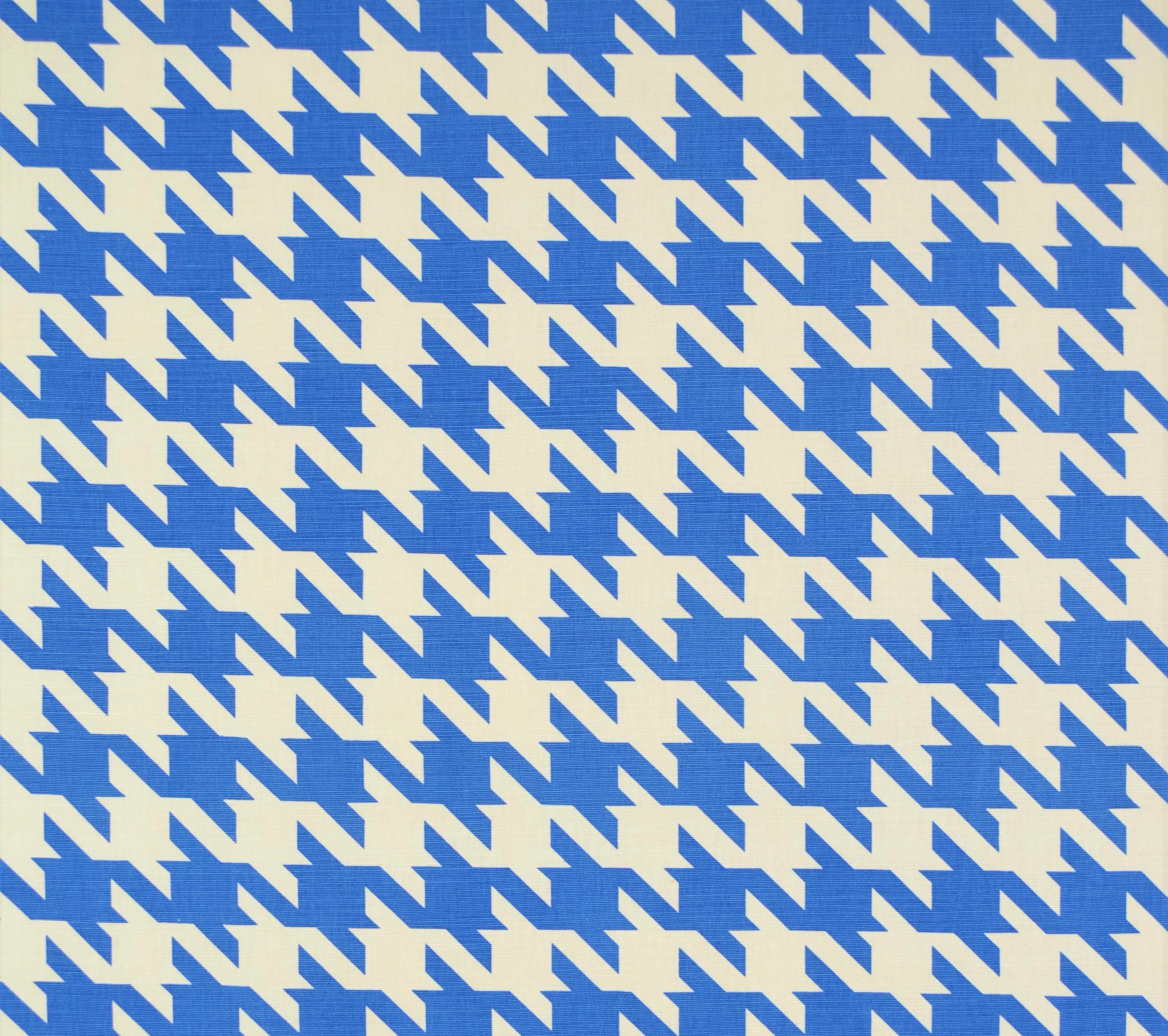China Seas Fabric: Ames Houndstooth - Custom Royal Blue on Tinted Belgian Linen/Cotton