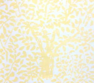 China Seas Fabric: Arbre de Matisse - Custom Yellow on White Belgian Linen / Cotton