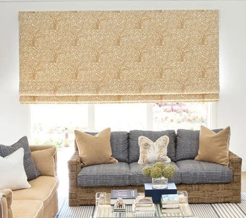 China Seas Fabric: Arbre de Matisse - Custom Yellow on White Belgian Linen / Cotton