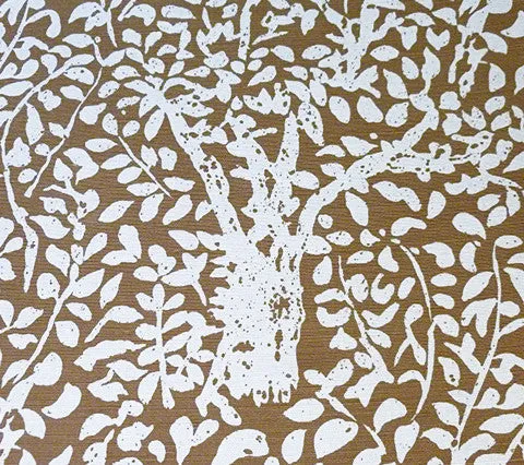 China Seas Fabric: Arbre de Matisse Reverse - Custom Camel on Tint