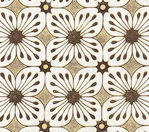 China Seas Fabric: Barbados Batik - Custom Camel / Brown on Tinted Belgian Linen / Cotton