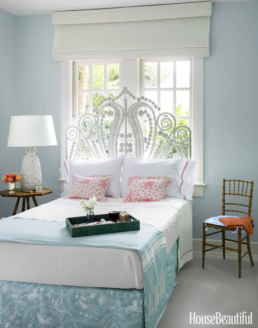 China Seas Fabric: Cirebon Reverse - Custom Pale Aqua on White Belgian Linen / Cotton