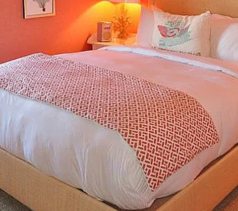 China Seas Fabric: Edo Grande - Custom New Shrimp on Tinted Belgian Linen / Cotton