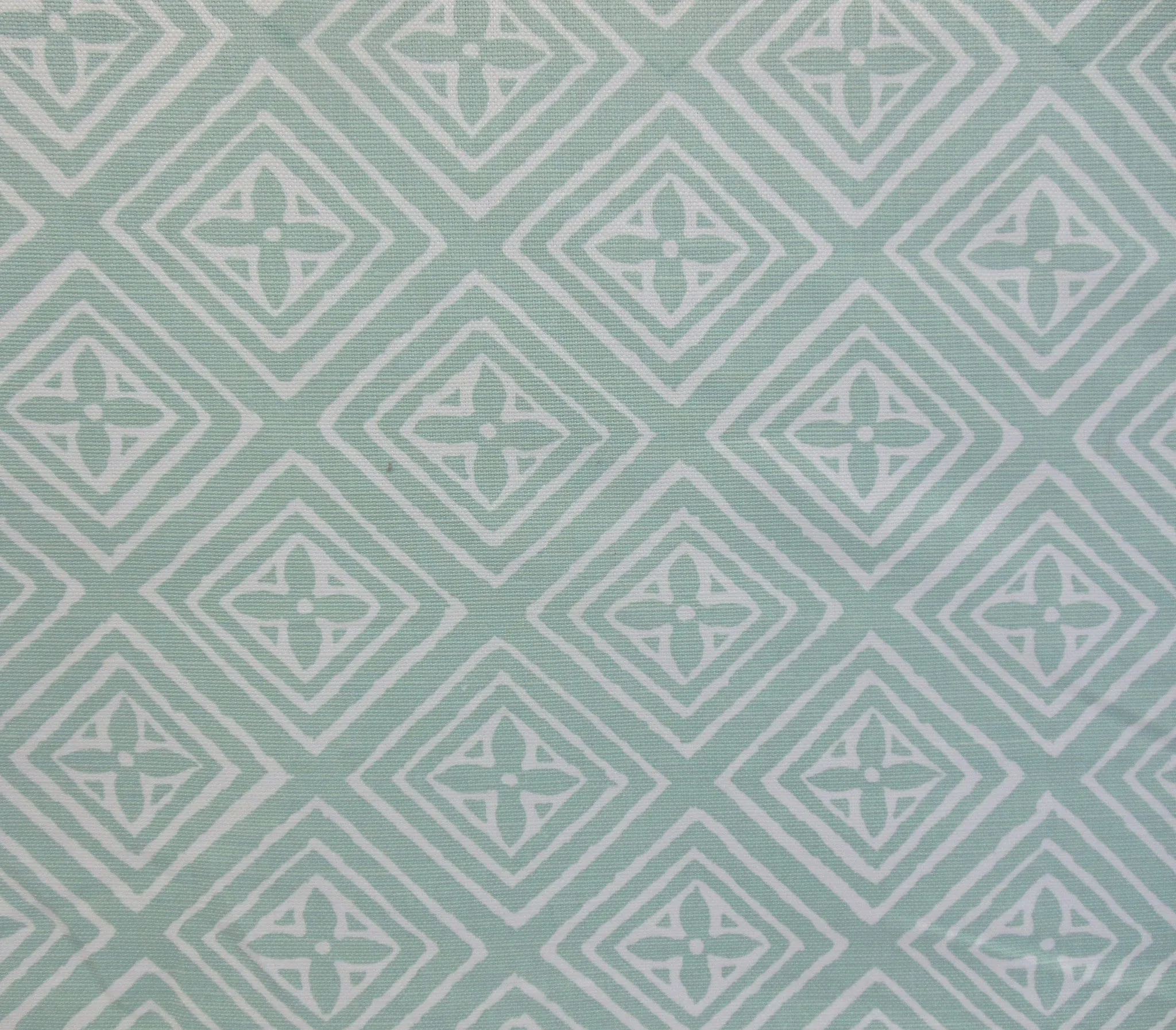China Seas Fabric: Fiorentina - Custom Teal on White Belgian Linen / Cotton