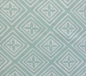 China Seas Fabric: Fiorentina - Custom Teal on White Belgian Linen / Cotton