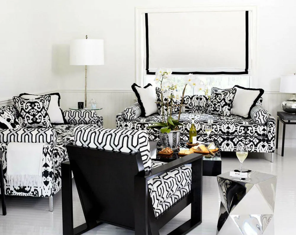 China Seas Fabric: Island Ikat - Custom Black on White Belgian Linen / Cotton
